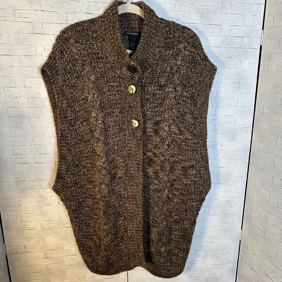Lane Bryant womens sweater vest brown tan 3 button costal grandma plus size - Picture 1 of 8